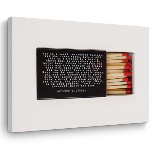 Framed Trendy Kitchen Canvas Wall Art, Vintage Matchbox Prints Wall Decor