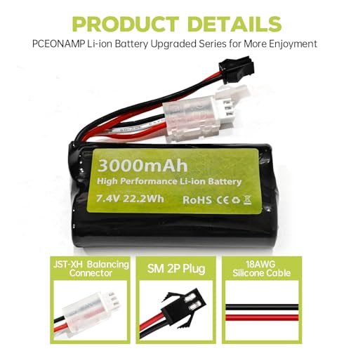 Batteries 2S 7.4V 15C haute capacité avec chargeur double malin