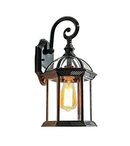 Lanterne en acier inoxydable moderne éclairage extérieur noir 60W