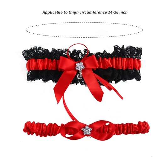 Image of wedding garter set women lace Bridal garter sets including keepsake garter and toss garter