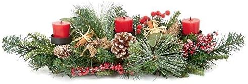 Premier Christmas Table Centrepiece Decoration 60cm Natural 3 Candle Holder