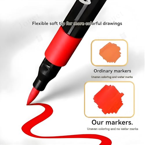 Image of JOUET Acrylic Marker Pens Set, 24 Colors, Fine Tip, Water-Based, Multi-Surface, Permanent, Quick-Drying, with Storage Case