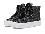 Keds Girls Triple UP Hi Top Celeb (Little Big Kid) Sneaker, Black/Glitter, 1 Wide