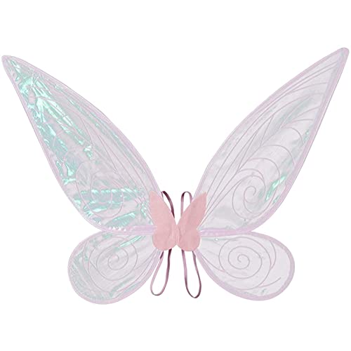 Topaty Fairy Wings Kids, Sparkling Sheer Angel Wings, Child Girl Sparkling Pure Angel Wings with Elastic Shoulder Straps,Organza Girls Sparkling Sheer Angel Wings for Holiday Role-Playing
