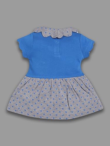 Image of Baby GO Cotton Baby Girls Frock Dress with Bow | Full Sleeve Casual Dress | Checked Winter Wear Princess Skirt Outfit for New Born Baby Girls