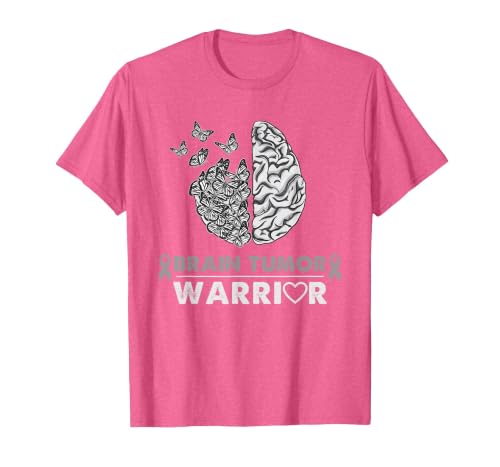 Brain Tumor Warrior Brain Tumor Awareness T-Shirt, Men, Pink Heather, X-Large