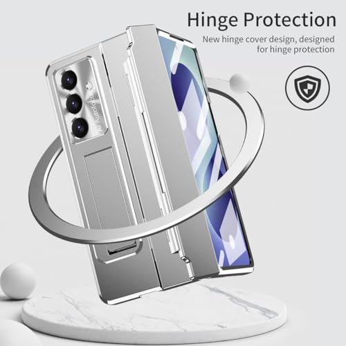 Coque Samsung Z Fold8 Ultra avec charnière et support argent