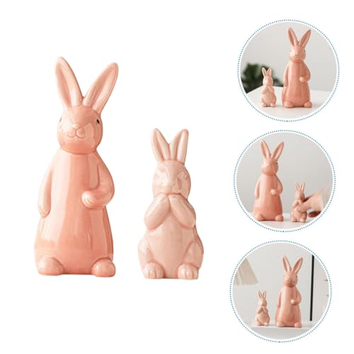Statue décorative lapin HANABASS 6 pièces en céramique bureau et maison - 7