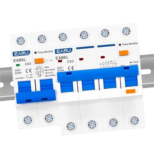 Disjoncteur différentiel 4P 20A type C AC 230V protection fuite surcharge court-circuit