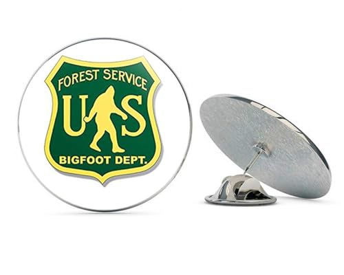 US Forest Service Bigfoot DEPT (Funny Sasquatch Hunter Big) Metal 0.75" Lapel Hat Pin Tie Tack Pinback2