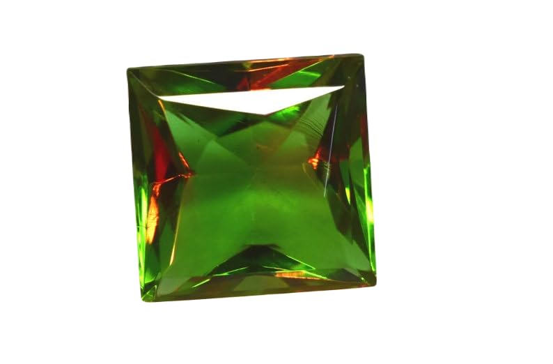 Alexandrite naturelle 12mm carrée à facettes pour remplacer une pierre perdue sur bague ou collier