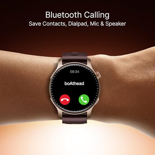 Image of Boat Ultima Prime smartwatch with 1.43 inch AMOLED Display, AOD, Personalized Fitness Nudges, Functional Crown,100+ Sports Modes, Create Your Own Watchface, smartwatch for Man and Woman (Royal Berry)