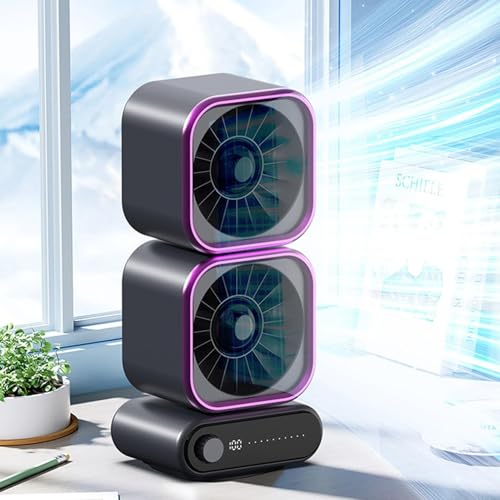 Ventilateur de table 100 vitesses à double tête oscillante et autonome