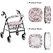 YUVAMAGIMO Purple Floral 3-Piece Walker Seat Cover Set - Rollator Accessories Include Padded Backrest and Under Seat Storage Bag, Universal Fit Easy Installation, Breathable for Daily Comfort