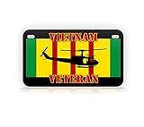 Vietnam Veteran UH-1 Huey Motorcycle License Plate Bell Iroquois Helicopter Mini-Sized Auto Tag...