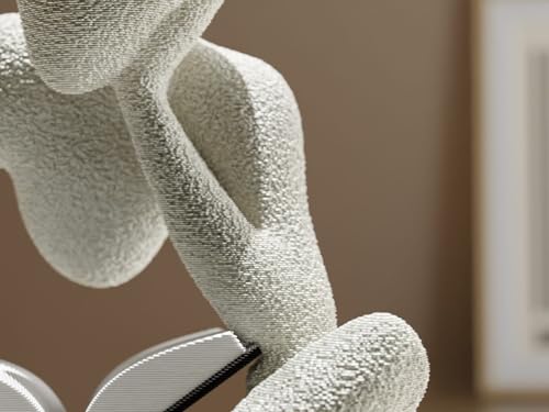 Image of Abstract Reading Human Figurine, White PLA, Modern Minimalist Sculpture for Bookshelf, Office Desk and Study Room Decor