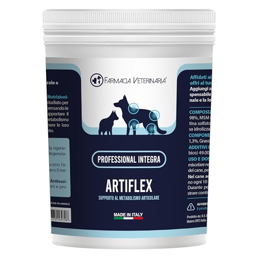 Artiflex Integratore Cane Articolazioni in Polvere 250g - Condroprotettori Cane con Condroitina, Glucosamina, MSM, Vitamina C - Made in Italy