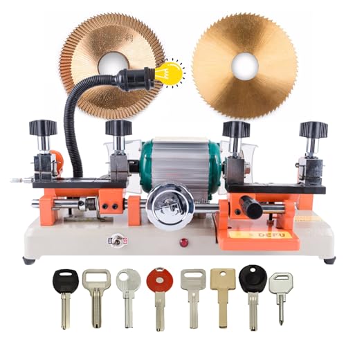 120W Horizontal Key Cutting Machine(238BS), Multifunctional Double Head Key Copy Machine, Hand Wheel Key Copy Tool, for Door and Car Lock Key Copy Duplicating Equipment