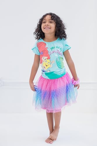 Image of Disney Princess Girls' T-Shirt and Tutu Skirt Set with Scrunchie Toddler to Big Kid