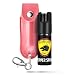 Guard Dog Security Pepper Spray Keychain, Red Hot Self Defense Spray with UV Dye - Choose a Leather Holster Color, Pink