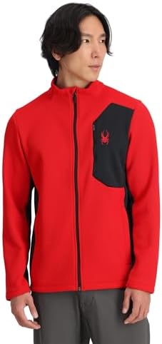 Spyder Bandit Hybrid Veste à fermeture éclair intégrale pour homme, Spyder Rouge