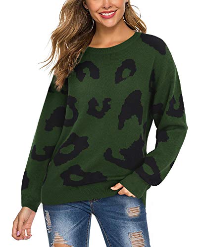 LAISHEN Women's Fall Fashion 2025 Casual Long Sleeve Crewneck Loose Knit Pullover Cute Sweater Tops2