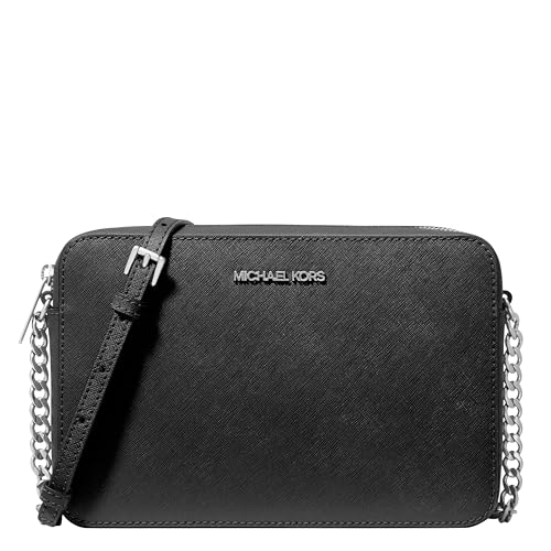 Michael Kors Grand sac à bandoulière East West Jet Set, Saffiano noir, No Size, 35t8gttc9l-noir