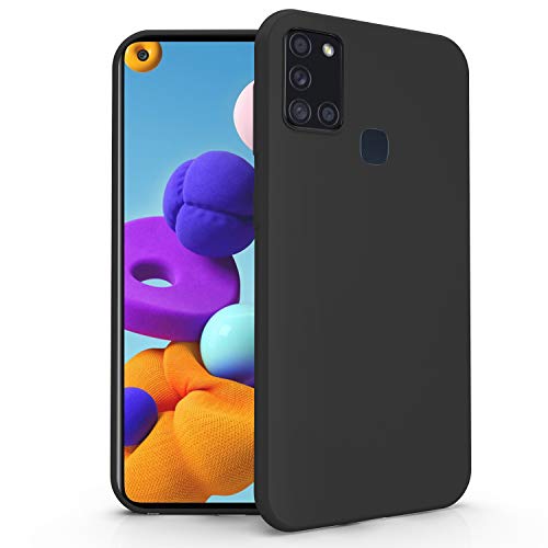 N NEWTOP Cover Compatibile per Samsung Galaxy A21S, Custodia TPU Soft Gel Silicone Ultra Slim Sottile Flessibile Case Posteriore Protettiva (Nera)