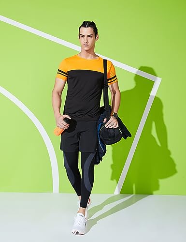 Image of Amazon Brand - Symbol Men's Color Block Active Regular Fit Sports T-Shirt | Round Neck | Half Sleeve (Available in Plus Sizes)