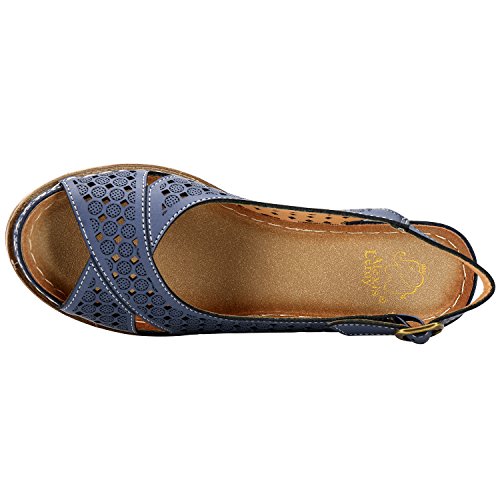 Alexis Leroy Block Heel Cut-Out Vamp Peep Toe Slingback Women's Sandals4