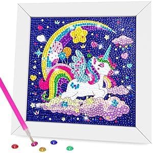 AGGKKY Diamond Art Kit With Wooden Frame - DIY Arts and Crafts for Kids Ages 8-12 - Easy Gem Art for Adult Beginners - Home Wall Decor Dream