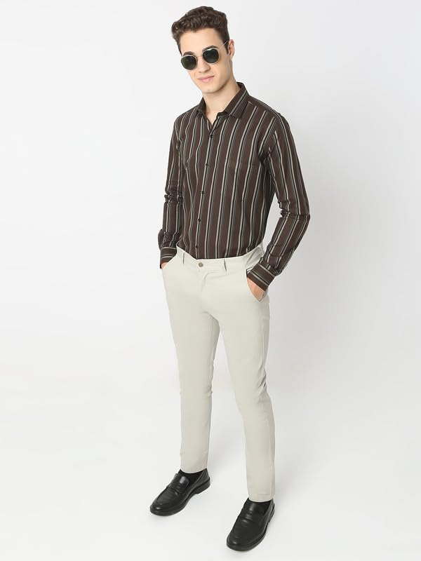 Image of Men's Striped Cotton Formal Shirt