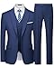 Traje Hombre 3 Piezas Slim Fit Traje Hombre Elegante 2 Botones Chaqueta Chaleco Pantalón Traje Formal Business Boda Oficina Evento Fiesta Smoking Clásico Moderno Azul Marino M