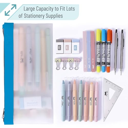Image of Mr. Pen- Clear Pencil Pouch, 8.50 inchx4.25 inch, 3 Pack, Durable TPU Material | Medium Water-Resistant Pencil Bags with Smooth Zipper, Multipurpose Clear Pouch for Stationery, School, Office