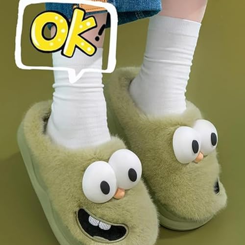 Kissing Slippers, Non-Slip 3D Cute Funny Cartoon Big-Eyed Dog Cotton Slippers for Couples4