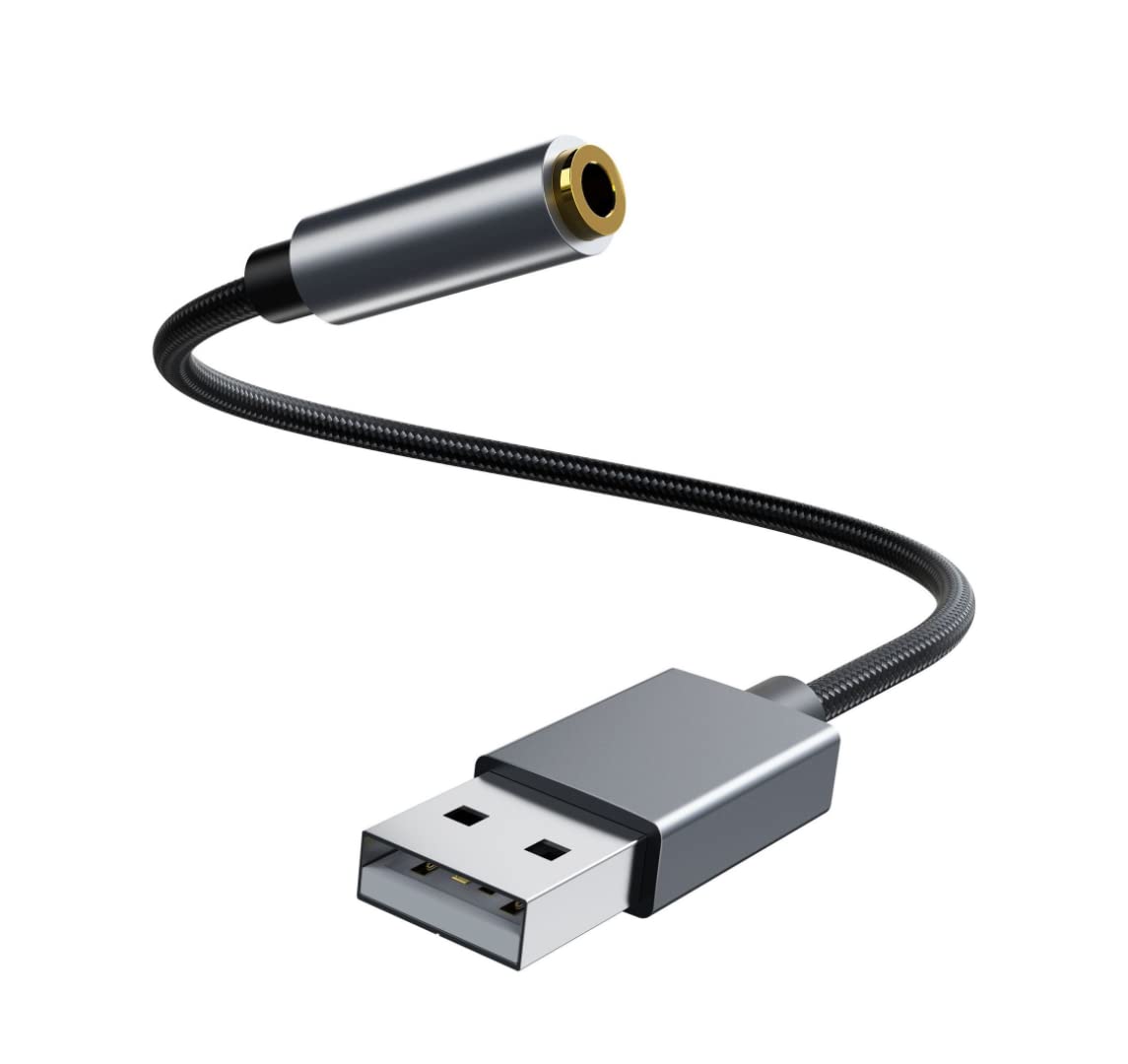 USB A to 3.5 mm Jack Audio Adapter, USB to Audio Jack Adapter Headset, USB-A to 3.5 mm Female, External Stereo Sound Card for Headphones, Mc, PS4, PS5, PC, Laptop, Desktops and More-image-49