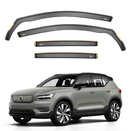 ISPEED Wind Deflectors for VOLVO XC40 2017-2025 5 Door SUV 4pc Set - Keep Your Car Ventilated In Rain - Reduce Wind Turbulence - Tinted In-Channel Type