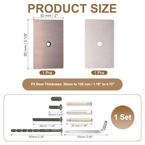 Cache-trou de porte en acier inoxydable bronze premium pour rénovation
