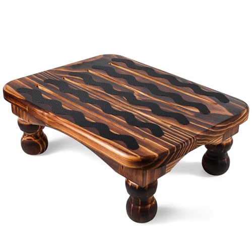 URFORESTIC Solid Wood Bed Step Stool Super Large/Bedside Steps for
