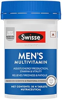 Swisse Men's Multivitamin - Manufactured In Australia, Imported Multivitamin From Australia's No.1 Supplement Brand - Boosts Energy, Stamina & Vitality With Ginseng & 35 Other Vital Herbs, Vitamins & Minerals (30 Tabs)