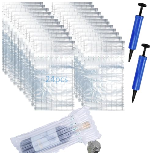 24 Protectores de Botellas de Vino,Bolsa de Burbujas,Protector de Botellas de Vino con 2 Bombas de Aire Para Un Embalaje Y EnvíO Seguro de Botellas de Vidrio