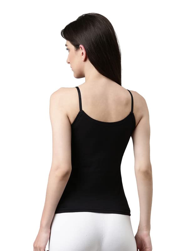 Image of Dixcy Slimz Solid Slim Fit Scoop Neck Sleeveless Cotton Camisole for Women