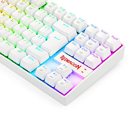 Redragon, Teclado Mecânico Gamer Kumara RGB (Switch Outemu Blue) - Branco glide