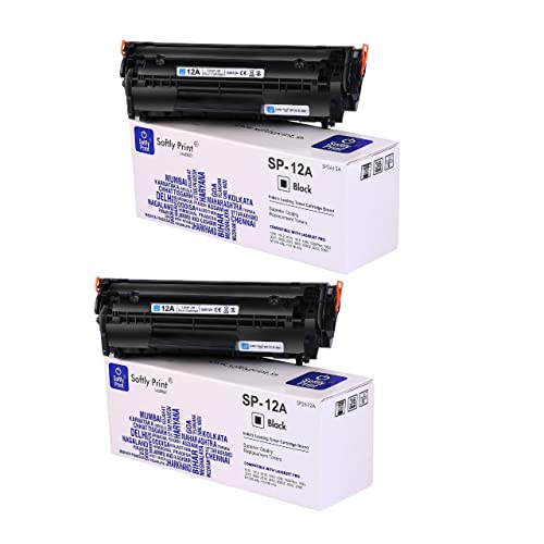 Image of 12A Toner Cartridge for HP 12A Q2612A High Yield Compatible for HP LaserJet M1005 MFP,1020,1010 /1012 /1018 /1022 /1022n /1022NW /3015 /3020 /3030 /3050 /3050z /3052 /3055 /M1319 /M1319F MFP (2 PCS)