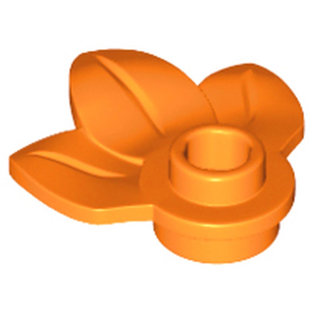 LEGO Plant Plate, Round 1 x 1 with 3 Leaves Part 32607, Part 32607, Choose Your Colour (Orange, 50, Bricks)