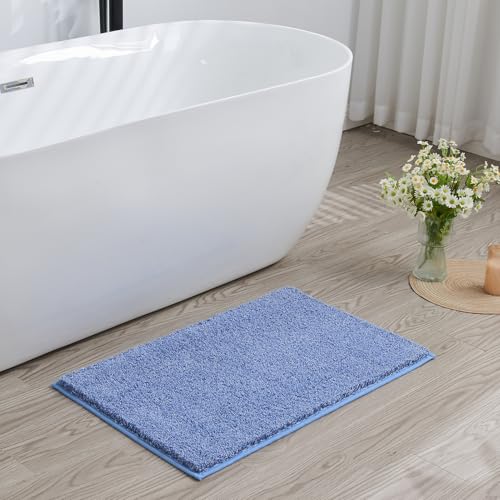 Douceur Blue Soft Bath Mat 36"x24" Non Slip Washable Absorbent Rug by Douceur - Used condition - Image 2