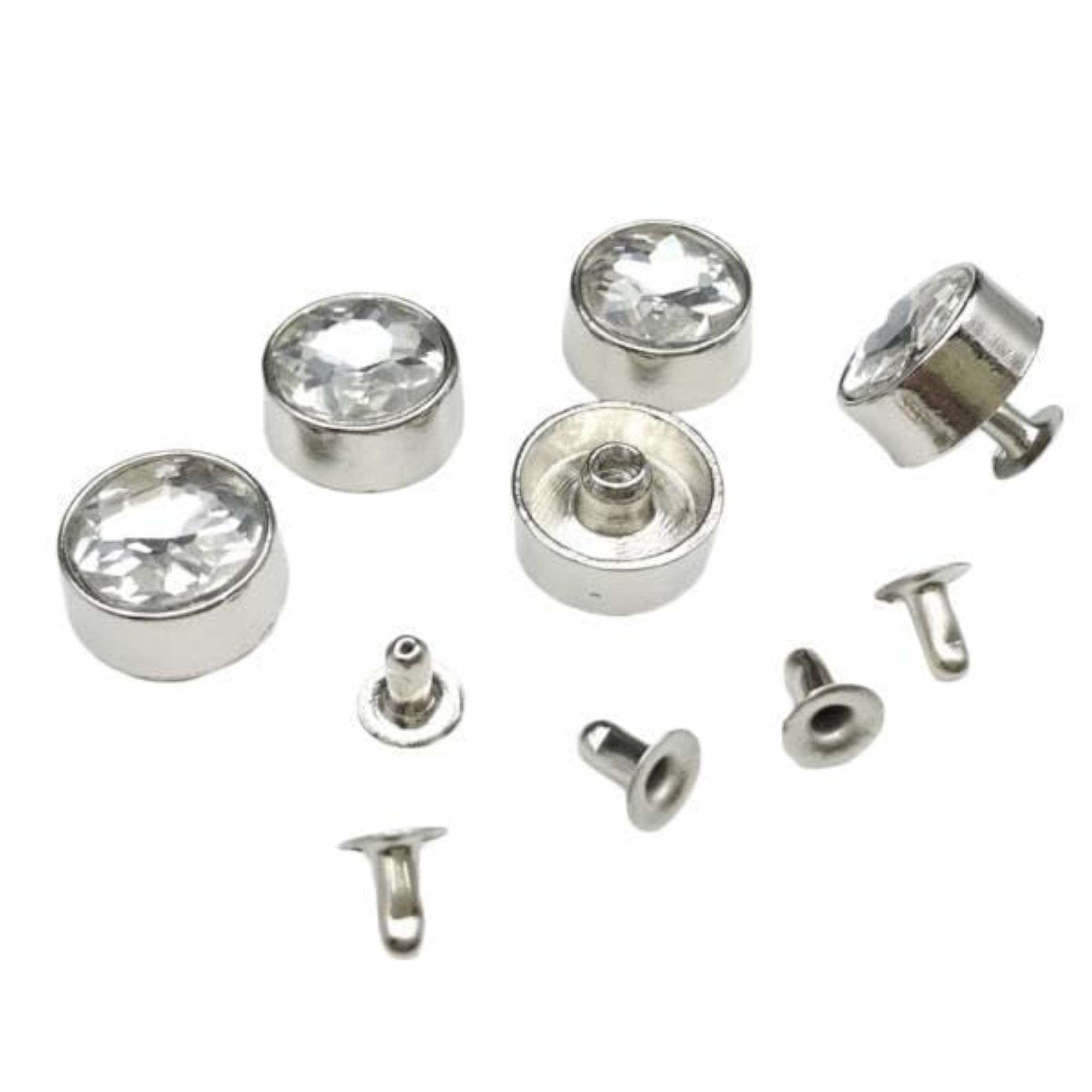 4 Sets Crystal Rivets Punk Nailhead Studs for Clothes Decor