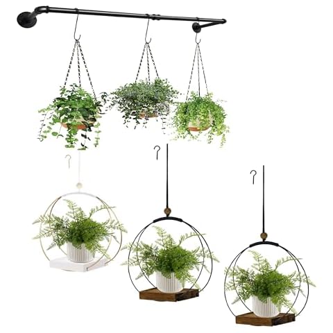 hismocal Metal Hanging Planters Holder for Indoor Plants Outdoor Shelf Cover
