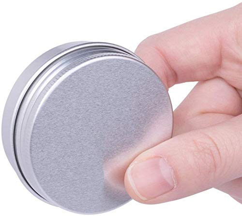 Healthcom 21-Pack 1 Oz/30Ml Round Aluminum Tin Cans Screw Top Metal Lid Tins Makeup Cream Lip Balm Jars Empty Cosmetic Storage Sample Container Boxes Organization Kit For Lip Balm Salve Crafts Spice Candles Tea Gifts,Silver #TOP3
