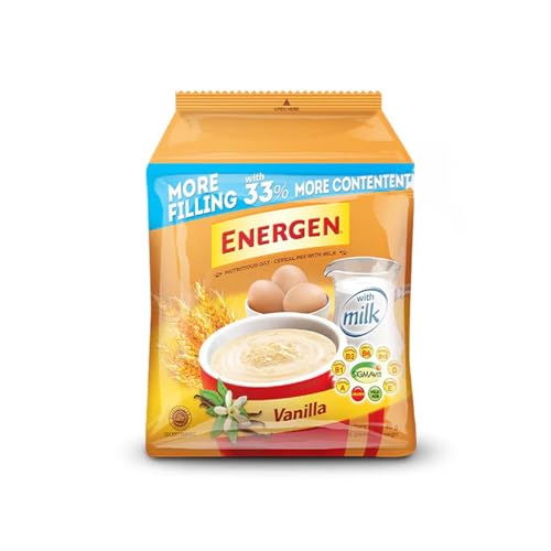 Energen Vanilla Cereal Drink Pouch 40g – Pack of 10, Instant Nutritious Breakfast